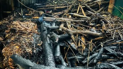 আগুনে পুড়ে যাওয়া ঘর