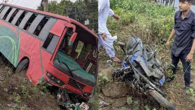 ময়মনসিংহের ভালুকায় যাত্রীবাহী একটি বাস নিয়ন্ত্রণ হারিয়ে সিএনজিচালিত অটোরিকশা, ব্যাটারিচালিত অটোরিকশা ও মোটরসাইকেলকে চাপা দিয়েছে