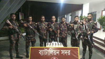 ভারতীয় মাদক ও চোরাচালানি পণ্য জব্দ করেছে বিজিবি