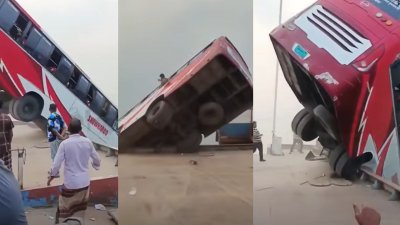 রাজবাড়ীর গোয়ালন্দ উপজেলার দৌলতদিয়া ঘাটে নিয়ন্ত্রণ হারিয়ে পদ্মা নদীতে তলিয়ে যাওয়া বাসটি শনাক্ত করতে পেরেছে ফায়ার সার্ভিস ও সিভিল ডিফেন্স