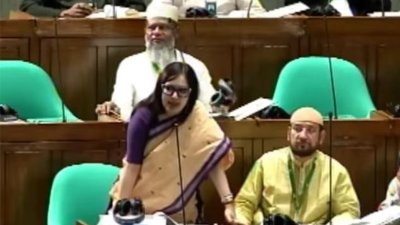 সংসদে কথা বলছেন রুমিন ফারহানা
