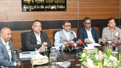 সংবাদ সম্মেলনে স্বাস্থ্যমন্ত্রী সরদার মো. সাখাওয়াত হোসেন