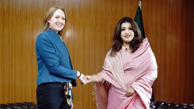 বাংলাদেশে নিযুক্ত অস্ট্রেলিয়ার হাইকমিশনার সুসান রাইল ও পররাষ্ট্র প্রতিমন্ত্রী শামা ওবায়েদ ইসলাম
