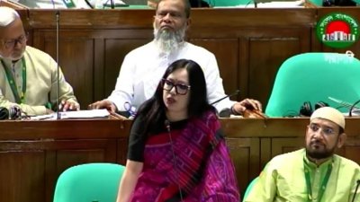 জাতীয় সংসদের অধিবেশনে কথা বলছেন স্বতন্ত্র সংসদ সদস্য রুমিন ফারহানা। ছবি: সংগৃহীত