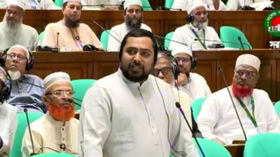 জাতীয় সংসদের অধিবেশনে কথা বলছেন বিরোধী দলীয় চিফ হুইপ ও ঢাকা-১১ আসনের সংসদ সদস্য নাহিদ ইসলাম। ছবি: সংগৃহীত