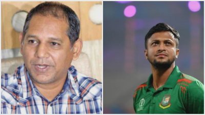 বামে হাবিবুল বাশার, ডানে সাকিব আল হাসান।