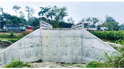 দুপাশের সংযোগ সড়কে মাটি ভরাট না করায় সেতুটি কোনও কাজে আসছে না