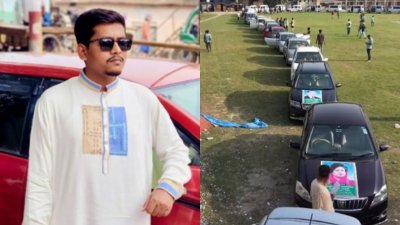 বহিষ্কৃত ছাত্রদল ও তার শোডাউন করা গাড়িবহর