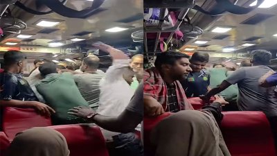 চট্টলা এক্সপ্রেসে হামলার দৃশ্য