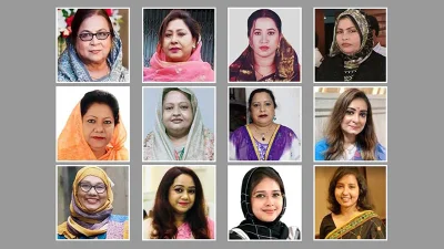 প্রথম সারি: সেলিমা রহমান, সুলতানা আহমাদ, নিলুফার চৌধুরী মনি, হেলেন জেরিন খান। দ্বিতীয় সারি: রেহানা আক্তার রানু, শাম্মী আক্তার, শিরীন সুলতানা,নিপুণ রায়। তৃতীয় সারি: নেওয়াজ হালিমা আরলী, সানজিদা ইসলাম তুলি, সানসিলা জেবরিন প্রিয়াঙ্কা ওমানসুরা আক্তার