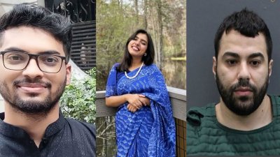 নিহত জামিল আহমেদে লিমন (বামে), নাহিদা সুলতানা বৃষ্টি (মাঝে) ও গ্রেফতার রুমমেট হিশাম আবুঘরবেহ (ডানে)। কোলাজ ছবি