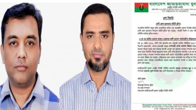 ফেনী যুবদলের কমিটি স্থগিত ও পৌর যুবদলের সভাপতি ও সাধারণ সম্পাদককে দল থেকে বহিষ্কার