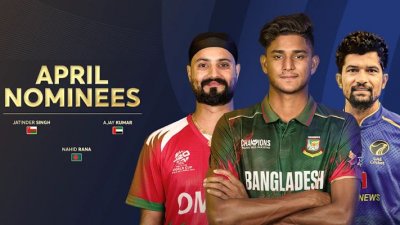আইসিসির প্লেয়ার অব দ্য মান্থের লড়াইয়ে বাংলাদেশের নাহিদ