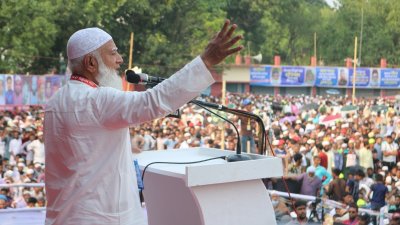রাজশাহীতে ১১ দলের সমাবেশে বক্তব্য দেন জামায়াত আমির
