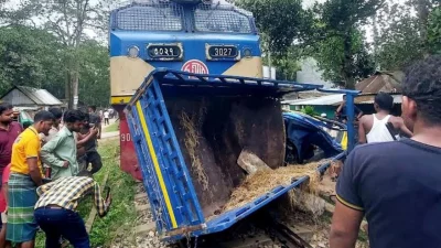 ব্রাহ্মণবাড়িয়ার বিজয়নগরে ঢাকা থেকে সিলেটগামী আন্তঃনগর জয়ন্তিকা এক্সপ্রেস ট্রেনের সঙ্গে ধাক্কা লেগেছে গরুবাহী একটি পিকআপের