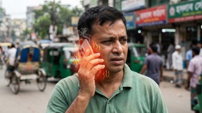 কথা বলার সময় স্মার্টফোন দ্রুত গরম হয়ে যায়? /ছবি: এআই