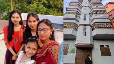 হত্যাকাণ্ডের শিকার মা ও তিন মেয়ে এবং তাদের ভাড়া বাসা