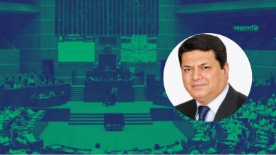 সংসদে গৃহায়ন ও গণপূর্তমন্ত্রী জাকারিয়া তাহের। ছবি: বাংলা ট্রিবিউন কোলাজ