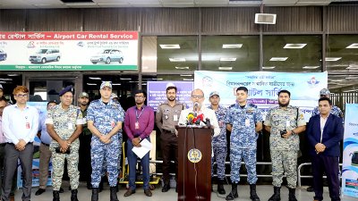 শাটল সার্ভিস সেবার উদ্বোধন করেন বিমানবন্দরের নির্বাহী পরিচালক গ্রুপ ক্যাপ্টেন এস এম রাগীব সামাদ