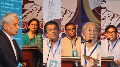 বক্তব্য রাখেন শিল্পী-গবেষকরা