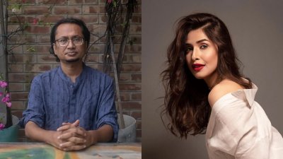স্নিগ্ধা চৌধুরী ও তথ্য উপদেষ্টা জাহেদ উর রহমান। ছবি: সংগৃহীত