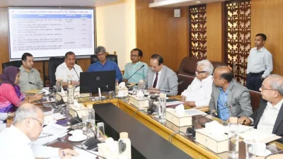 তথ্য মন্ত্রণালয়ের সভাকক্ষে এডিপি অন্তর্ভুক্ত চলমান প্রকল্পের অগ্রগতি ও পর্যালোচনা সভায় তথ্যমন্ত্রী জহির উদ্দিন স্বপন। ছবি : পিআইডি