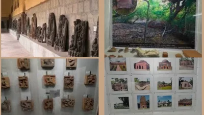 আগারগাঁওয়ের প্রত্নতাত্ত্বিক জাদুঘরের সংগ্রহ। ছবি: বাংলা ট্রিবিউন কোলাজ।