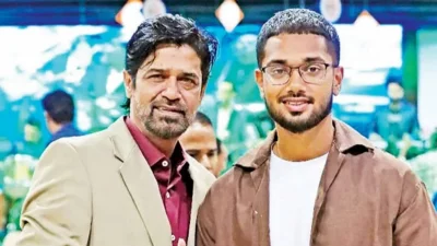 সাবেক ক্রিকেটার সৈয়দ হালিম শাহ ও তার ছেলে জাতীয় দলের ফুটবলার সৈয়দ কাজেম শাহ