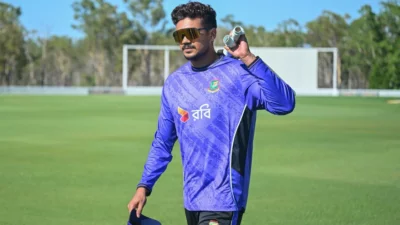অনুশীলনে তাসকিন আহমেদ।