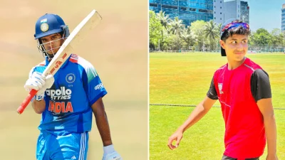 আনভয় দ্রাবিড় ও আর্যবীর শেবাগ।