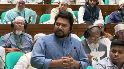 জাতীয় সংসদে বক্তব্য দিচ্ছেন নাহিদ ইসলাম (ফাইল ছবি: সংগৃহীত)
