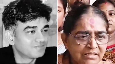 পশ্চিমবঙ্গের মুখ্যমন্ত্রী শুভেন্দু অধিকারীর নিহত সাবেক ব্যক্তিগত সহকারী চন্দ্রনাথ রাথের (বামে) মা হাসিরানি রাথ (ডানে)। ছবি: পিটিআই