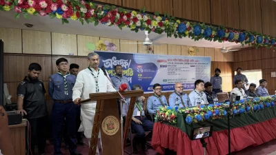 লক্ষ্মীপুর সরকারি কলেজ অডিটোরিয়ামে স্কাউট সম্মেলনের উদ্বোধনী অনুষ্ঠানে শহীদউদ্দীন চৌধুরী এ্যানি