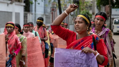 অধিকারের দাবিতে আদিবাসী নারীরা (ছবি: উই ক্যান)
