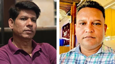 গ্রেফতারকৃত নাসির উদ্দিন মৃধা জর্জ ও জাহাঙ্গীর আলম শেখ