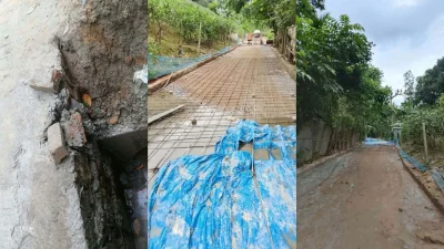 সড়কের কাজ অর্ধসমাপ্ত রেখেই উধাও ঠিকাদারি