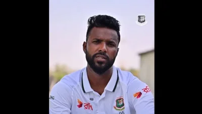 বিসিবির ভিডিওতে কথা বলছেন এবাদত হোসেন।
