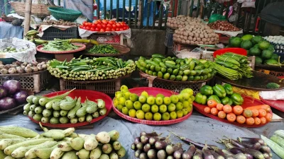সবজির বাজার (ছবি: বাংলা ট্রিবিউন)