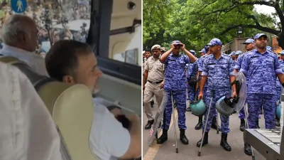 মঙ্গলবারও রাহুল গান্ধীকে আটকের পর ছেড়ে দিয়েছিল পুলিশ। ছবি: এনডিটিভি