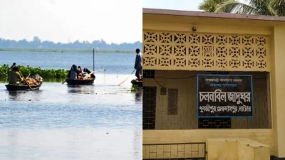 চলন বিল ও জাদুঘর (ছবি: বাংলা ট্রিবিউন কোলাজ)