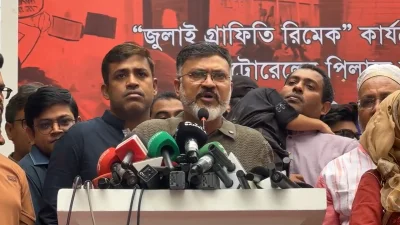 জুলাই গ্রাফিতি রিমেক কার্যক্রমের অনুষ্ঠানে ডিএনসিসি প্রশাসক মো. শফিকুল ইসলাম খান মিল্টন