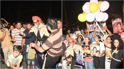 অমিতাভের জন্মদিনে তার বাসভবনের সামনে ভক্তদের ভিড়। ছবি: ইন্ডিয়া টুডে
