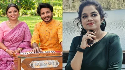 সমরজিৎ-প্রিয়াংকা ও মুক্তা মজুমদার। ছবি। সংগৃহীত