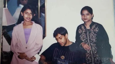 সালমান খানের সঙ্গে চাঁদনী। ছবি: ফেসবুক থেকে