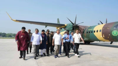 সৈয়দপুর বিমানবন্দরে প্রধানমন্ত্রী তারেক রহমান