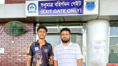 অবশেষে উজবেকিস্তান যাচ্ছেন মুহতাসিন আহমেদ হৃদয় (বামে)।