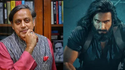 শশী থারুর ও রণবীর সিং। ছবি: সংগৃহীত