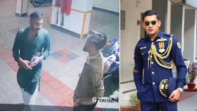 সিসিটিভি ফুটেজে তাহসিফ ও দ্বীপ (বামে), ডানে তাহসিফ