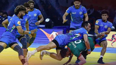 বাংলাদেশ-ভারত কাবাডি ম্যাচের দৃশ্য