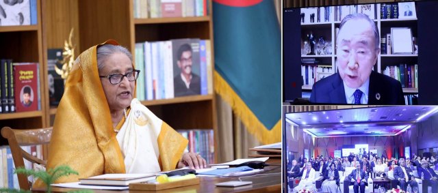 ‘গ্লোবাল হাব অন লোকাললি লেড অ্যাডাপটেশন’ খোলার ঘোষণা দেন প্রধানমন্ত্রী শেখ হাসিনা (ছবি: ফোকাস বাংলা)